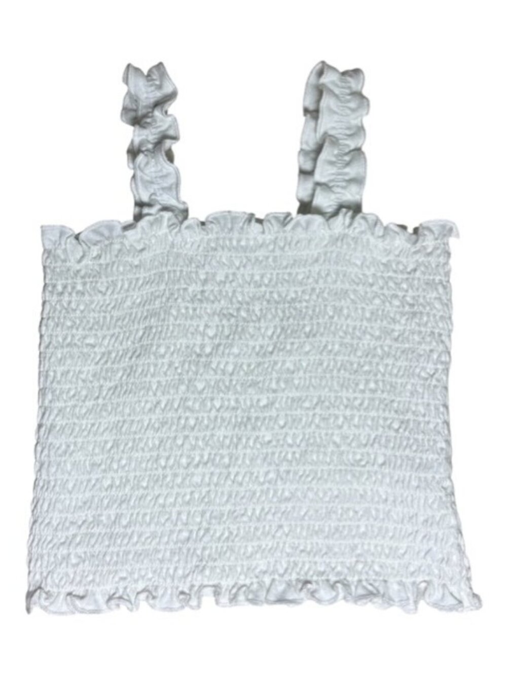 Art Class Smocked White Tank Top Girl's M 7 8 Ruffled Straps